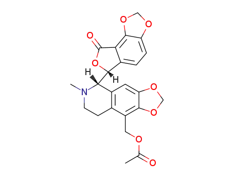 6-(9'-acetoxymethyl-6'-methyl-5',6',7',8'-tetrahydro-1',3'-dioxolo<4,5-g>isoquinolin-5'-yl)furo<3,4-e>-1,3-benzodioxol-8(6H)-one
