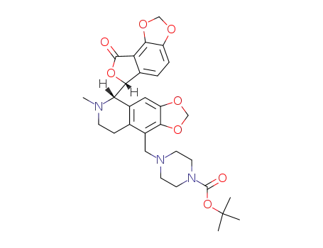 4-[(S)-6-Methyl-5-((R)-8-oxo-6,8-dihydro-furo[3',4':3,4]benzo[1,2-d][1,3]dioxol-6-yl)-5,6,7,8-tetrahydro-[1,3]dioxolo[4,5-g]isoquinolin-9-ylmethyl]-piperazine-1-carboxylic acid tert-butyl ester
