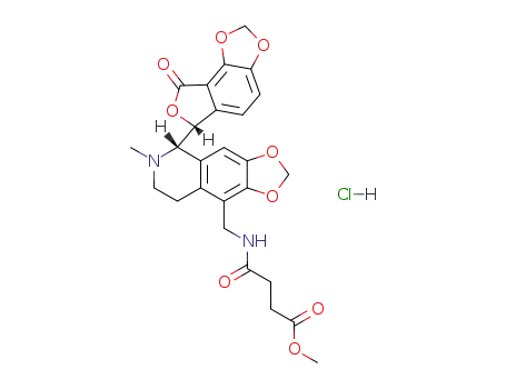 N-[(S)-6-Methyl-5-((R)-8-oxo-6,8-dihydro-furo[3',4':3,4]benzo[1,2-d][1,3]dioxol-6-yl)-5,6,7,8-tetrahydro-[1,3]dioxolo[4,5-g]isoquinolin-9-ylmethyl]-succinamic acid methyl ester; hydrochloride