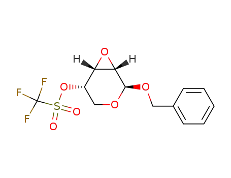 Molecular Structure of 71204-45-0 (benzyl 2,3-anhydro-4-O-[(trifluoromethyl)sulfonyl]-beta-L-ribopyranoside)