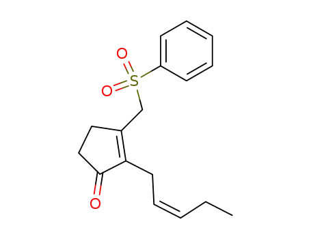 Molecular Structure of 132604-79-6 (2-Cyclopenten-1-one, 2-(2-pentenyl)-3-[(phenylsulfonyl)methyl]-, (Z)-)