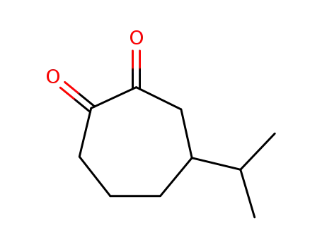 Molecular Structure of 108168-73-6 (1,2-Cycloheptanedione, 4-(1-methylethyl)-)