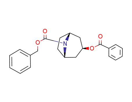 Molecular Structure of 95687-87-9 (8-Azabicyclo[3.2.1]octane-8-carboxylic acid, 3-(benzoyloxy)-,
phenylmethyl ester, exo-)