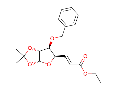 ethyl (E)-[3-O-benzyl-5,6-dideoxy-1,2-O-isopropylidene-α-D-gluco]-heptofuran-5-en-uronate