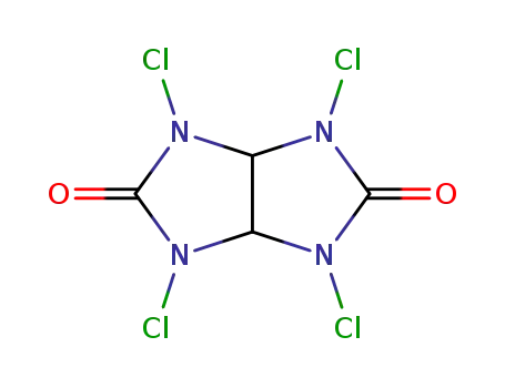 Molecular Structure of 776-19-2 (1,3,4,6-Tetrachlorotetrahydroimidazo(4,5-d)imidazole-2,5(1H,3H)-dione)