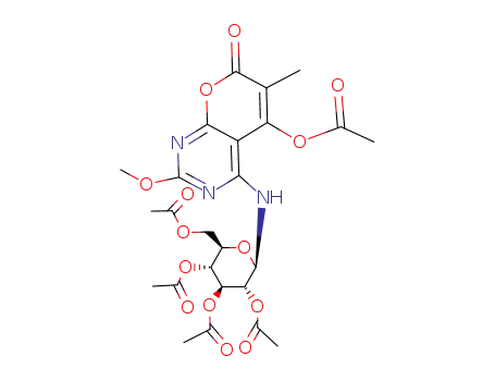 4-Acetoxy-3-methyl-7-methoxy-5-(2,3,4,6-tetra-O-acetyl-β-D-glucyopyranosylamino)pyrano<2,3-d>pyrimidin-2-one