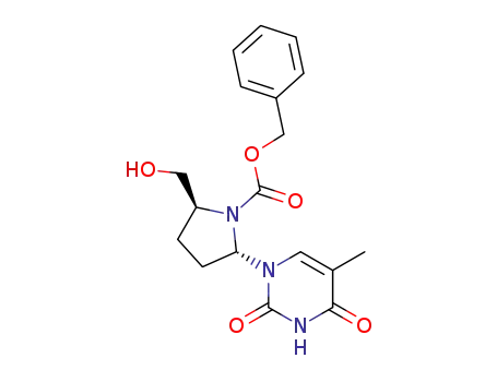 (2S,5S)-2-Hydroxymethyl-5-(5-methyl-2,4-dioxo-3,4-dihydro-2H-pyrimidin-1-yl)-pyrrolidine-1-carboxylic acid benzyl ester