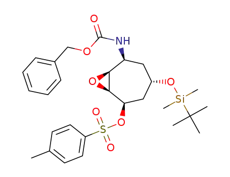 1β-<(p-toluenesulphonyl)oxy>-2β,3β-epoxy-4β-<(benzyloxycarbonyl)amino>-6α-<(t-butyldimethylsilyl)oxy>cycloheptane