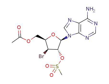 Acetic acid (2R,3S,4S,5R)-5-(6-amino-purin-9-yl)-3-bromo-4-methanesulfonyloxy-tetrahydro-furan-2-ylmethyl ester