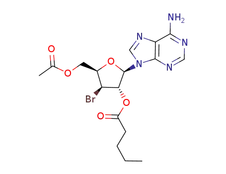 Pentanoic acid (2R,3S,4S,5R)-5-acetoxymethyl-2-(6-amino-purin-9-yl)-4-bromo-tetrahydro-furan-3-yl ester