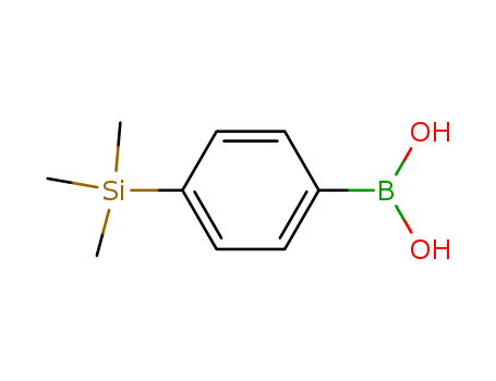 17865-11-1,4-(TRIMETHYLSILYL)PHENYLBORONIC ACID,Benzeneboronicacid, p-(trimethylsilyl)- (6CI,8CI); Boronic acid, [4-(trimethylsilyl)phenyl]-(9CI); 4-(Trimethylsilyl)benzeneboronic acid; [4-(Trimethylsilyl)phenyl]boronicacid; p-(Trimethylsilyl)phenylboronic acid; p-Trimethylsilylbenzeneboronic acid