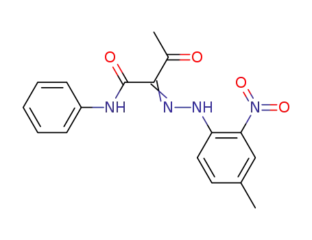 Molecular Structure of 26128-86-9 (Butanamide, 2-[(4-methyl-2-nitrophenyl)hydrazono]-3-oxo-N-phenyl-)