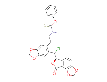 (2-{6-[chloro-(8-oxo-6,8-dihydro-furo[3',4':3,4]benzo[1,2-d][1,3]dioxol-6-yl)-methyl]-benzo[1,3]dioxol-5-yl}-ethyl)-methyl-thiocarbamic acid O-phenyl ester