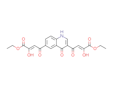 (Z)-4-[6-((Z)-3-Ethoxycarbonyl-3-hydroxy-acryloyl)-4-oxo-1,4-dihydro-quinolin-3-yl]-2-hydroxy-4-oxo-but-2-enoic acid ethyl ester