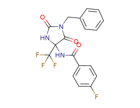 3-benzyl-5-(4-fluorobenzoylamino)-5-trifluoromethylimidazolidine-2,4-dione