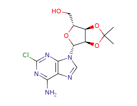 Molecular Structure of 24639-06-3 (2-CHLORO-9-(2,3-O-ISOPROPYLIDENE-BETA-D-RIBOFURANOSYL)ADENINE)