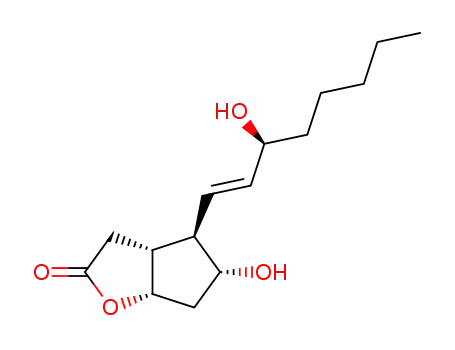 (-)-7α-hydroxy-6β-(3α-hydroxy-1E-octenyl)-cis-2-oxabicyclo<3.3.0>octan-3-one