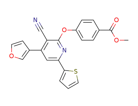 4-(3-cyano-4-furan-3-yl-6-thiophen-2-yl-pyridin-2-yloxy)-benzoic acid methyl ester