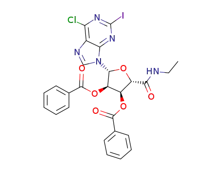 (2R,3R,4S,5S)-4-(benzoyloxy)-2-(6-chloro-2-iodo-9H-purin-9-yl)-5-[(ethylamino)carbonyl]-tetrahydro-3-furanyl benzoate