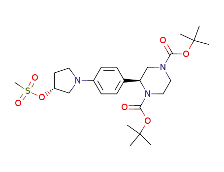 (S)-1,4-di(t-butoxycarbonyl)-2-(4-((R)-3-(methansulfonyloxy)pyrrolidin-1-yl)phenyl)piperazine