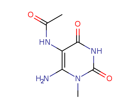 Molecular Structure of 10184-42-6 (Acetamide,
N-(6-amino-1,2,3,4-tetrahydro-1-methyl-2,4-dioxo-5-pyrimidinyl)-)