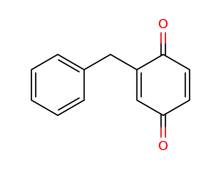 Molecular Structure of 38940-10-2 (2,5-Cyclohexadiene-1,4-dione, 2-(phenylmethyl)-)