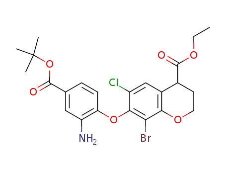 ethyl 7-(2-amino-4-(tert-butoxycarbonyl)phenoxy)-8-bromo-6-chlorochroman-4-carboxylate