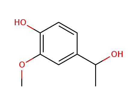 Molecular Structure of 2480-86-6 (4-(1-HYDROXYETHYL)-2-METHOXYPHENOL)