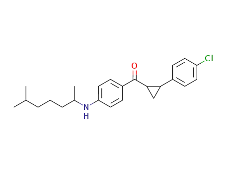 (2-(4-chlorophenyl)cyclopropyl)(4-(6-methylheptan-2-ylamino)phenyl)methanone