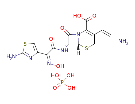 (-)-(6R,7R)-7-((Z)-2-(2-aminothiazole-4-yl)-2-hydroxyimino-acetylamino)-8-oxo-3-vinyl-5-thia-1-azabicyclo(4.2.0)oct-2-ene-2-carboxylic acid ammonium dihydrogen phosphate