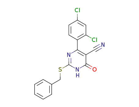 2-(benzylthio)-4-(2,4-dichlorophenyl)-6-oxo-1,6-dihydropyrimidine-5-carbonitrile