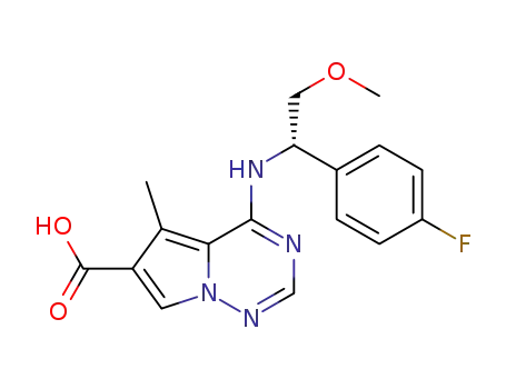 (S)-4-(1-(4-fluorophenyl)-2-methoxyethylamino)-5-methylpyrrolo[2,1-f][1,2,4]triazine-6-carboxylic acid