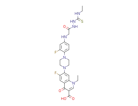 1-ethyl-7-(4-{4-[(2-{2-[(ethylamino)carbonothioyl]hydrazino}-2-oxoethyl)amino]-2-fluorophenyl}piperazin-1-yl)-6-fluoro-4-oxo-1,4-dihydroquinoline-3-carboxylic acid