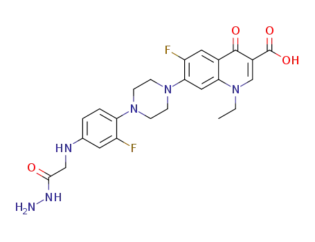 1-ethyl-6-fluoro-7-(4-{2-fluoro-4-[(2-hydrazino-2-oxoethyl)amino]phenyl}piperazin-1-yl)-4-oxo-1,4-dihydroquinoline-3-carboxylic acid