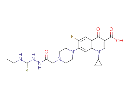 1-cyclopropyl-7-[4-(2-{2-[(ethylamino)carbonothioil]hydrazino}-2-oxoethyl) piperazin-1-yl]-6-fluoro-4-oxo-1,4-dihydroquinoline-3-carboxylic acid