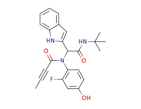 N-(2-(tert-butylamino)-1-(1H-indol-2-yl)-2-oxoethyl)-N-(2-fluoro-4-hydroxyphenyl)but-2-ynamide