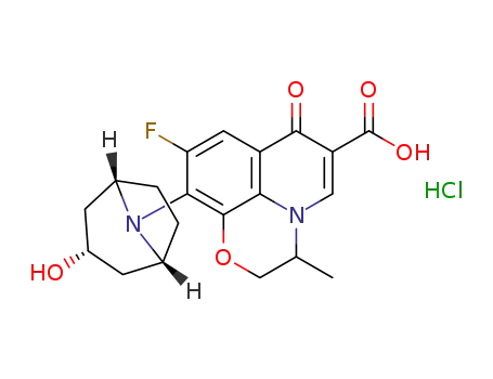 9-fluoro-3,7-dihydro-10-(3-hydroxy-8-azabicyclo[3.2.1]octan-8-yl)-3-methyl-7-oxo-2H-[1,4]oxazino[2,3,4-ij]quinoline-6-carboxylic acid hydrochloride