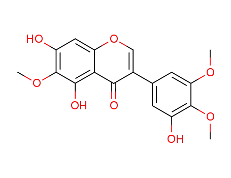 Molecular Structure of 548-76-5 (5,7-dihydroxy-3-(3-hydroxy-4,5-dimethoxyphenyl)-6-methoxy-4-benzopyrone)