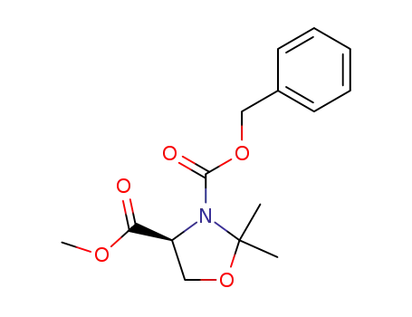 Molecular Structure of 117833-99-5 ((S)-3-BENZYL 4-METHYL 2,2-DIMETHYLOXAZOLIDINE-3,4-DICARBOXYLATE)