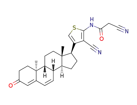 2-cyano-N-(3-cyano-4-((8S,9R,10S,13S,14S,17S)-10,13-dimethyl-3-oxo-2,3,8,9,10,11,12,13,14,15,16,17-dodecahydro-1H-cyclopenta[a]phenanthren-17-yl)thiophen-2-yl)acetamide