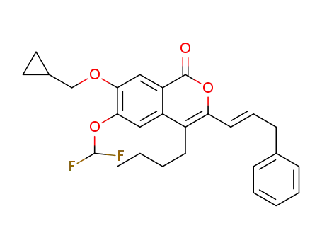 (E)-4-butyl-7-(cyclopropylmethoxy)-6-(difluoromethoxy)-3-(3-phenylprop-1-en-1-yl)-1H-isochromen-1-one