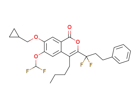 4-butyl-7-(cyclopropylmethoxy)-3-(1,1-difluoro-3-phenylpropyl)-6-(difluoromethoxy)-1H-isochromen-1-one