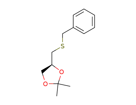 Molecular Structure of 192999-30-7 (1,3-Dioxolane, 2,2-dimethyl-4-[[(phenylmethyl)thio]methyl]-, (S)-)