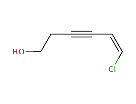 Molecular Structure of 114534-21-3 (5-Hexen-3-yn-1-ol, 6-chloro-, (Z)-)