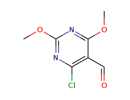 Molecular Structure of 134221-52-6 (5-Pyrimidinecarboxaldehyde, 4-chloro-2,6-dimethoxy-)