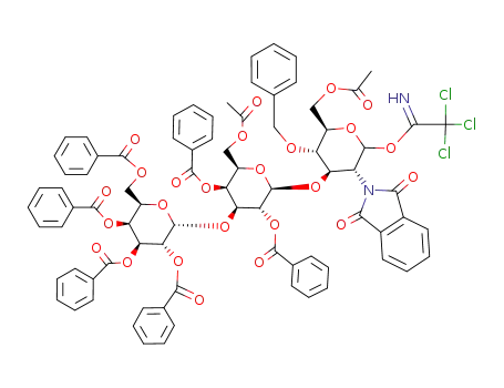 3-O-<3-O-(2,3,4,6-tetra-O-benzoyl-α-D-galactopyranosyl)-6-O-acetyl-2,4-di-O-benzoyl-β-D-galactopyranosyl>-6-O-acetyl-4-O-benzyl-2-deoxy-2-phthalimido-α/β-D-glucopyranosyl trichloroacetimidate