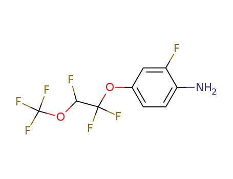 Molecular Structure of 122267-39-4 (Benzenamine, 2-fluoro-4-[1,1,2-trifluoro-2-(trifluoromethoxy)ethoxy]-)