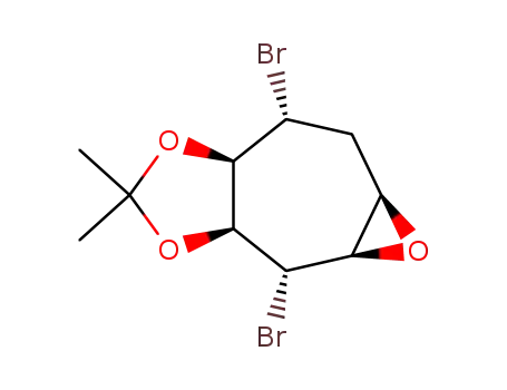 DL-(1α,2α,3β,4β,5α,7α)-2,5-Dibrom-3,4-O-isopropyliden-8-oxabicyclo<5.1.0>octan-3,4-diol