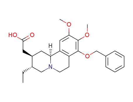 (+/-)-8-benzyloxy-3α-ethyl-1,3,4,6,7,11bα-hexahydro-9,10-dimethoxy-2H-benzoquinolizine-2β-acetic acid