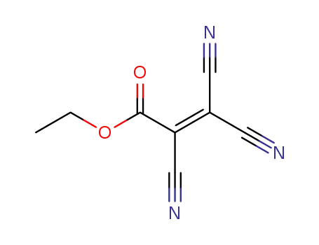 Molecular Structure of 153814-39-2 (2-Propenoic acid, 2,3,3-tricyano-, ethyl ester)